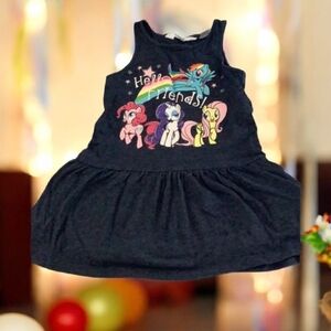 Hasbro girls dress with characters Friends sleeveless size 4T navy pink …